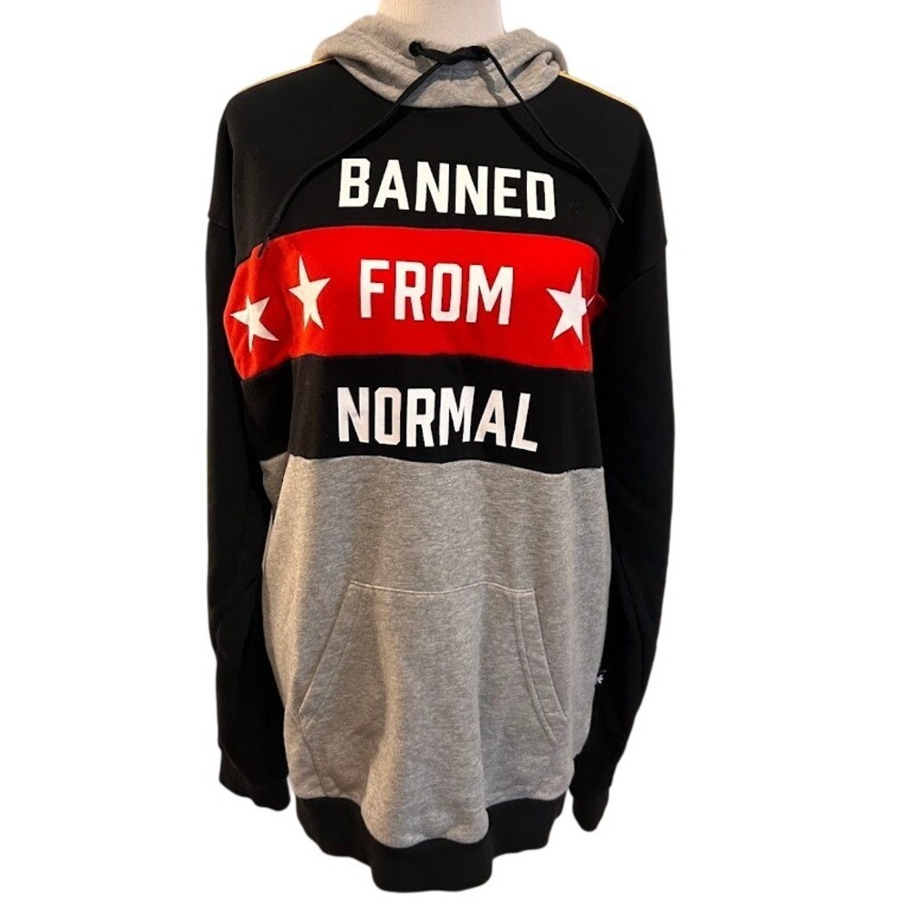 Adidas Rita Ora Banned From Normal Hoodie Black Grey Red Tiger Trefoil XL